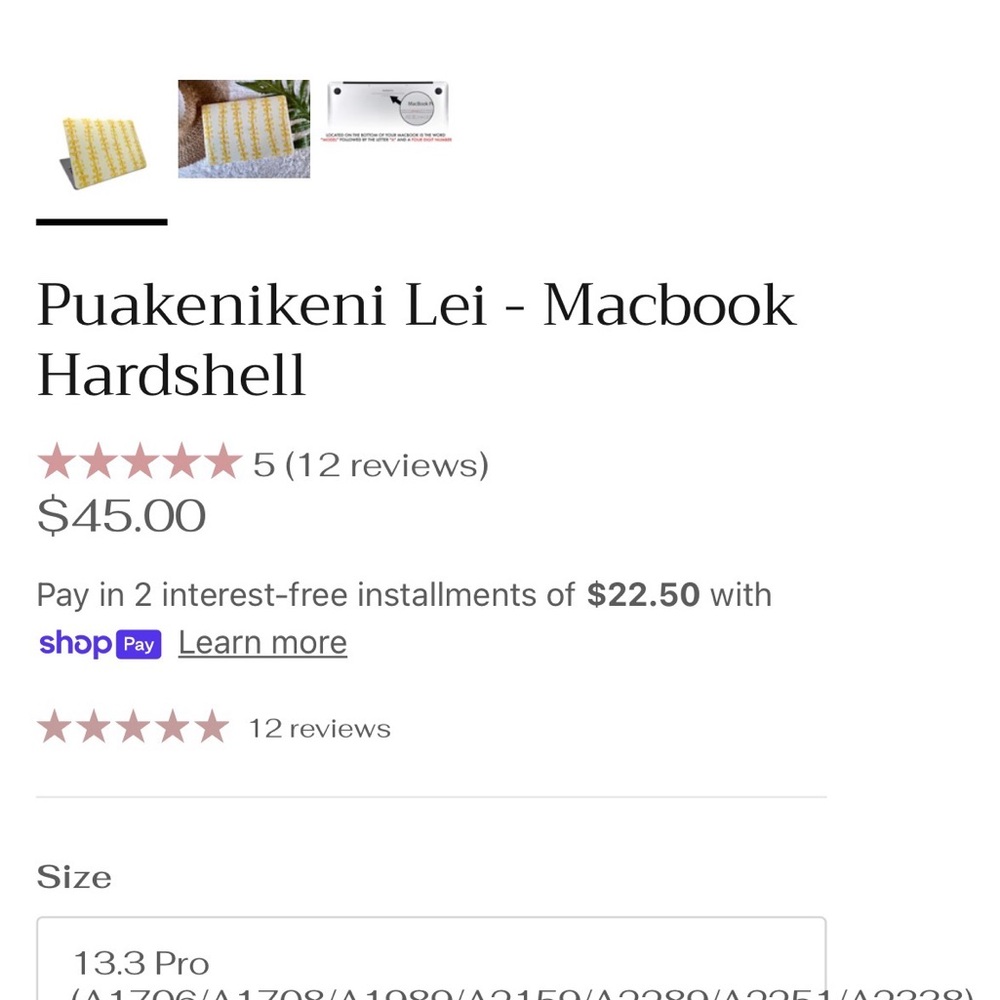 BRAND NEW IN PACKAGE MacBook laptop cover Leiohu Designs. Model info on pics. - Picture 2 of 3
